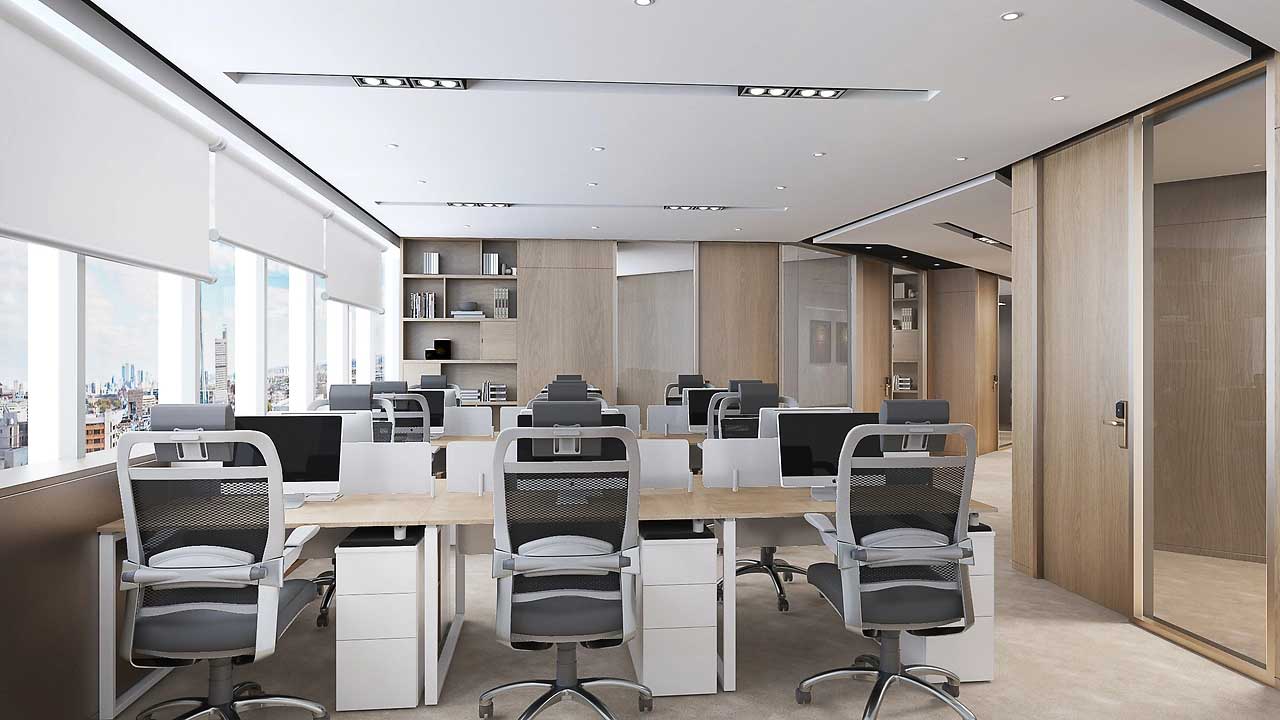 300平米商务风办公室设计效果图