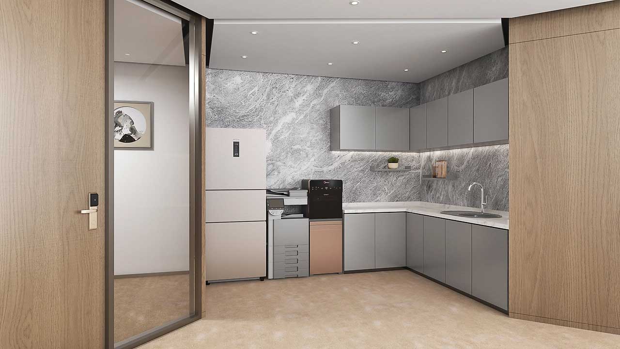 300平米商务风办公室设计效果图