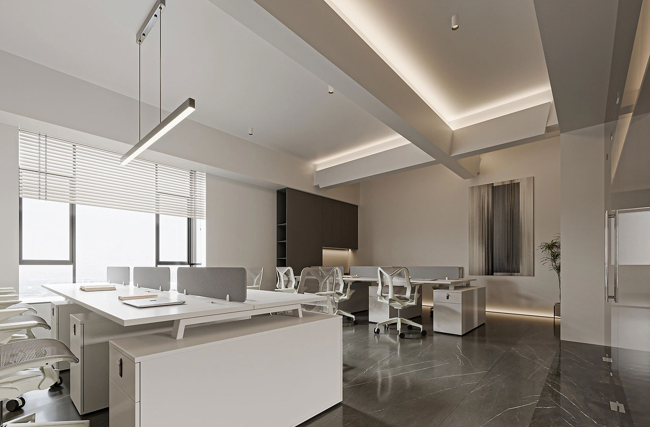 200平米新中式办公室装修设计效果图