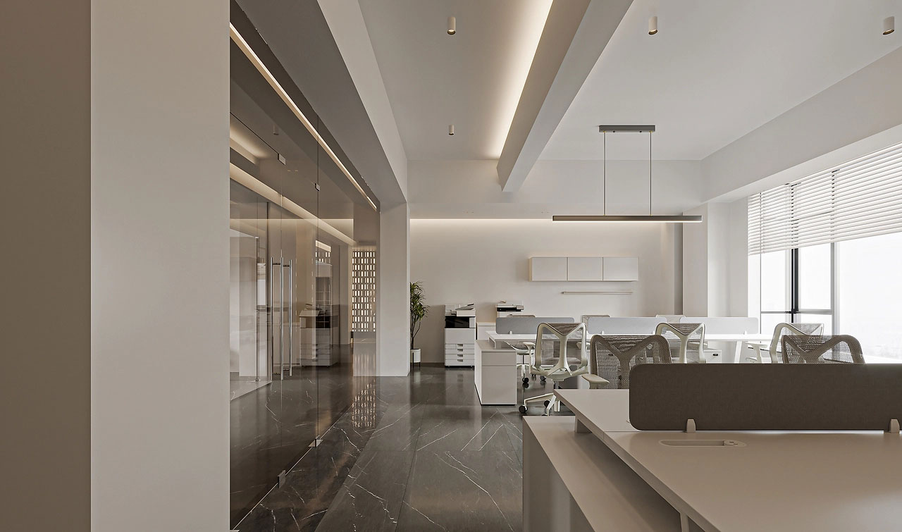 200平米新中式办公室装修设计效果图