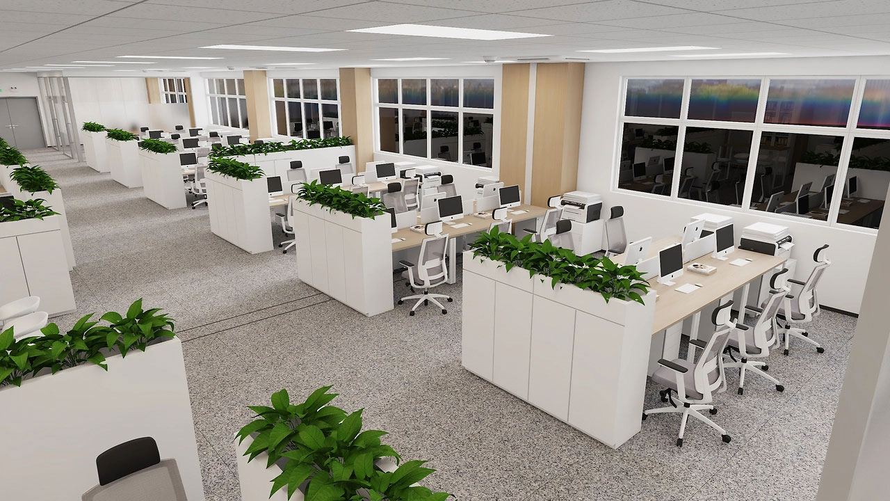 258平米新密办公室设计装修效果图鉴赏