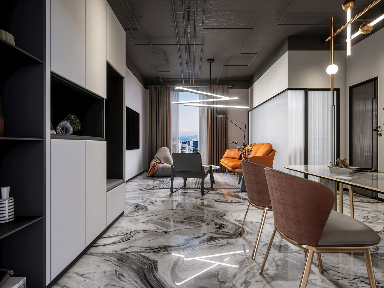 265平米高品质办公室装修设计效果图