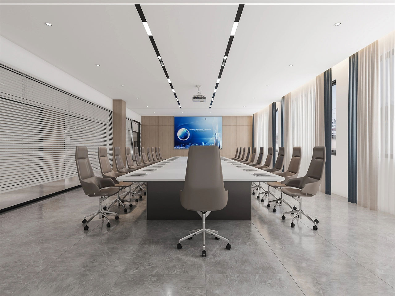 165平米简洁大气办公室装修设计效果图