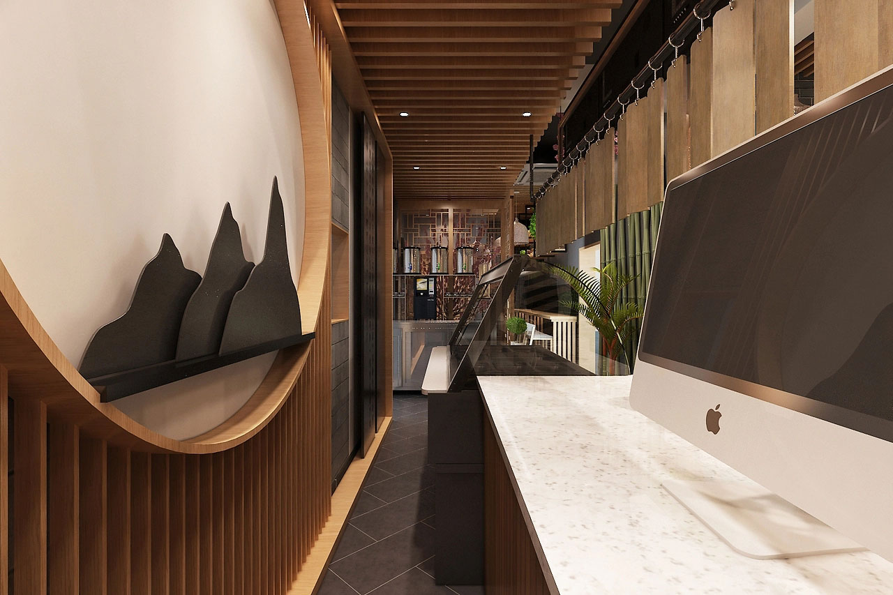 178平米中式面馆店面设计效果图