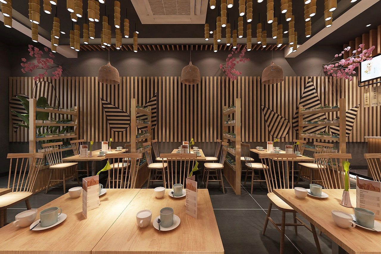 178平米中式面馆店面设计效果图