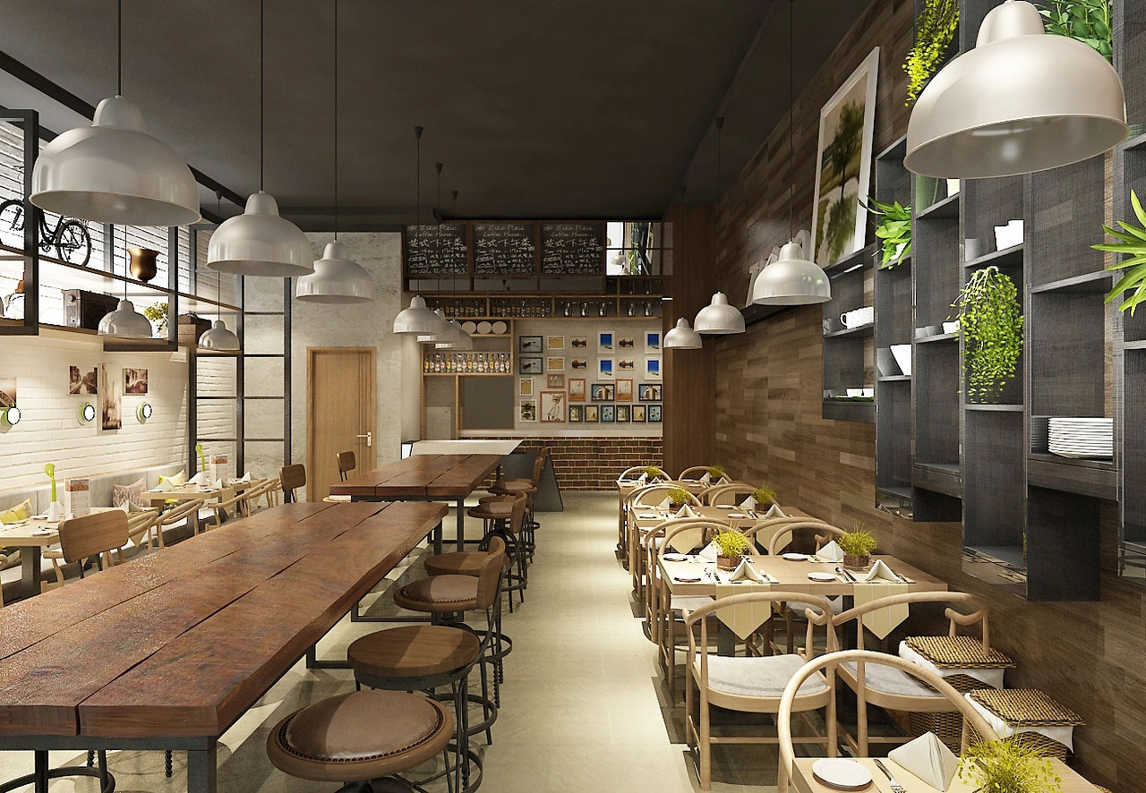 134平米面馆店面设计装修效果图