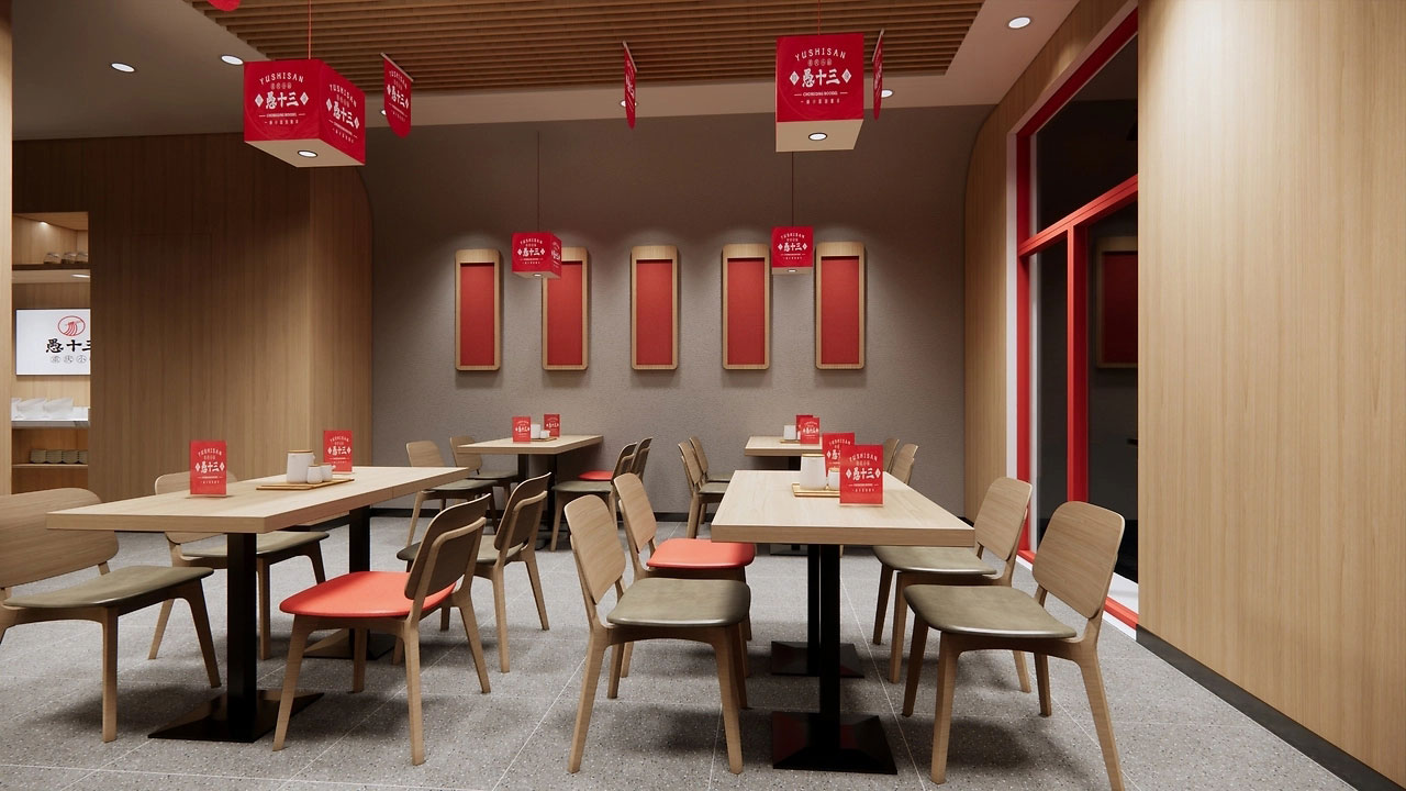 116平米重庆小面店铺装修设计效果图