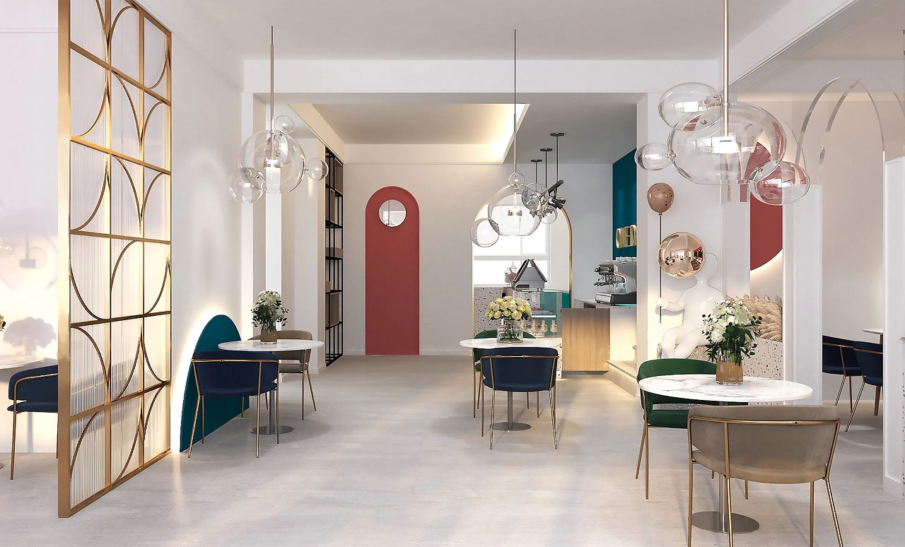 58平米郑州甜品店空间设计效果图