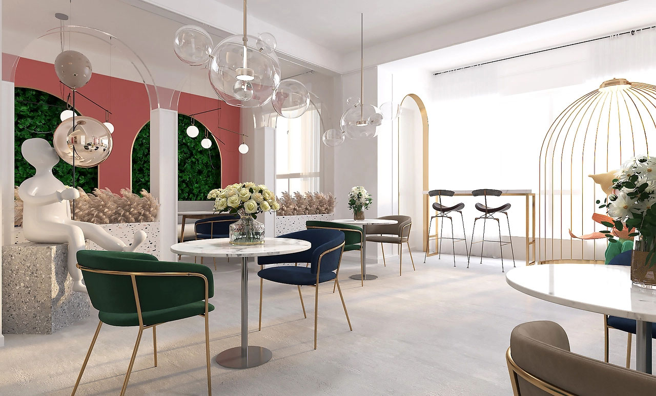 58平米郑州甜品店空间设计效果图