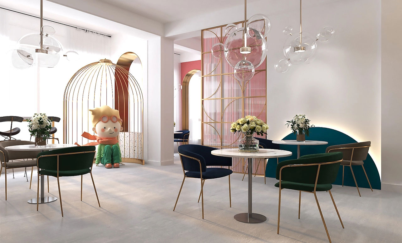 58平米郑州甜品店空间设计效果图