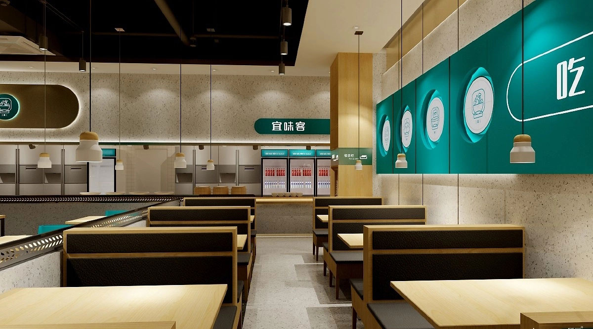 135平米中式快餐店装修设计效果图