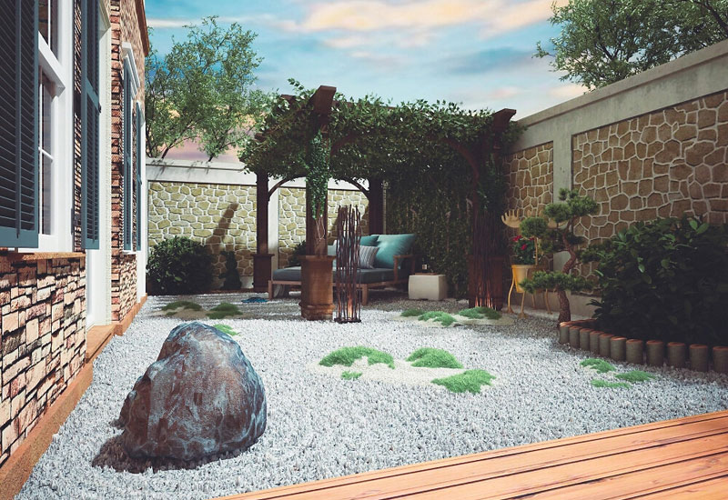 郑州别墅庭院设计效果图