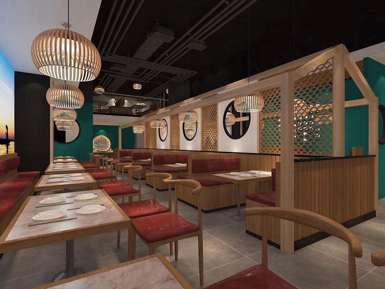 192平米鱼火锅店面装修设计效果图