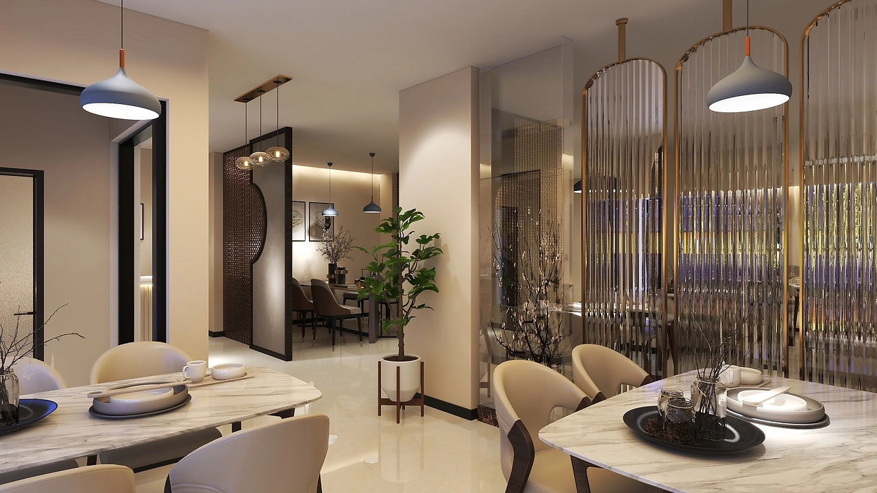 456平米中式餐厅装修设计效果图