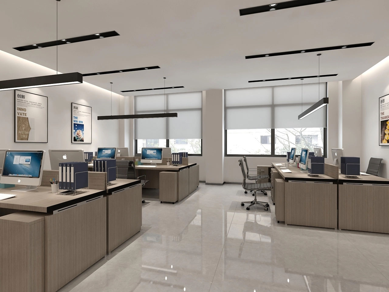 219平米建材科技办公室装修设计效果图