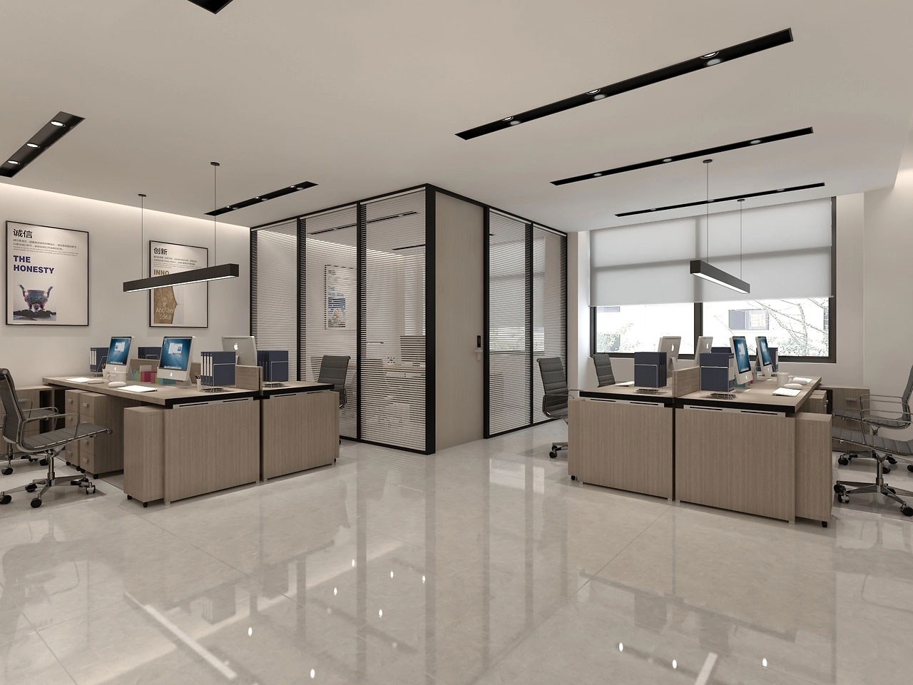 219平米建材科技办公室装修设计效果图