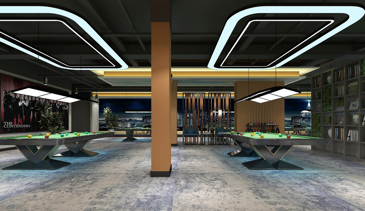 314平米郑州台球馆装修设计效果图