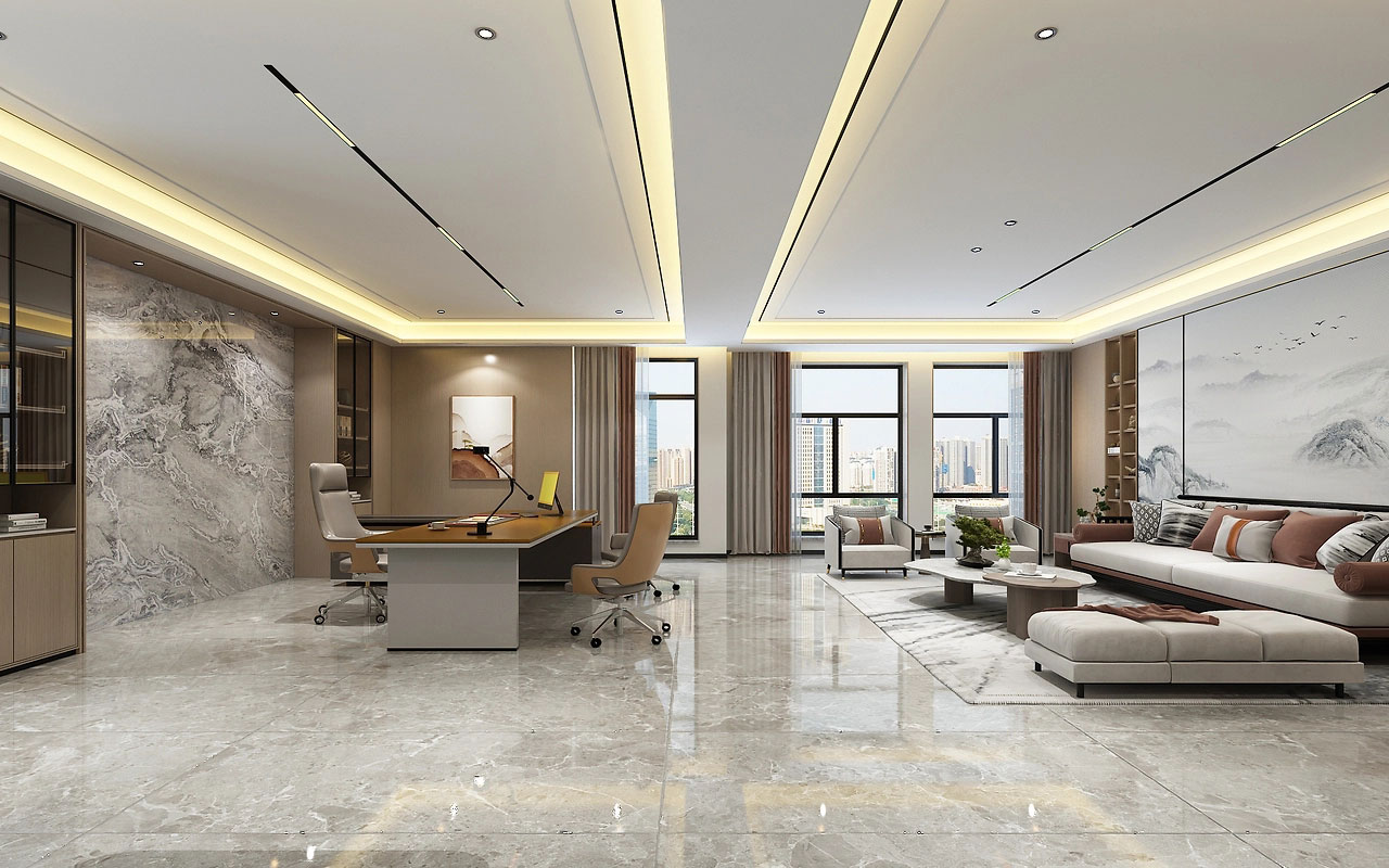 154平米董事长办公室装修设计效果图