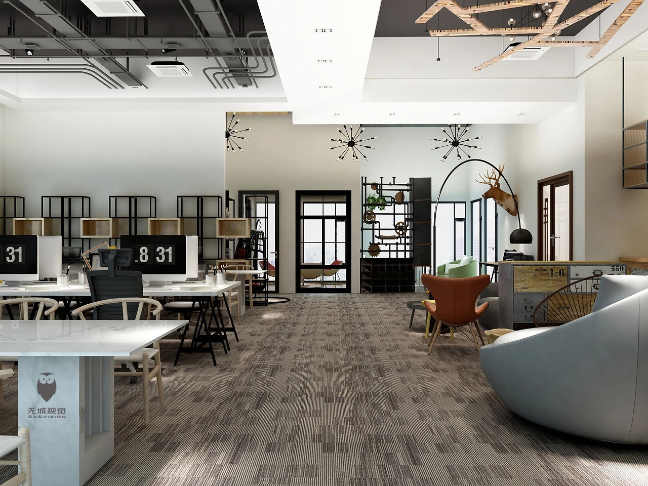 204平米郑州办公室装修设计效果图