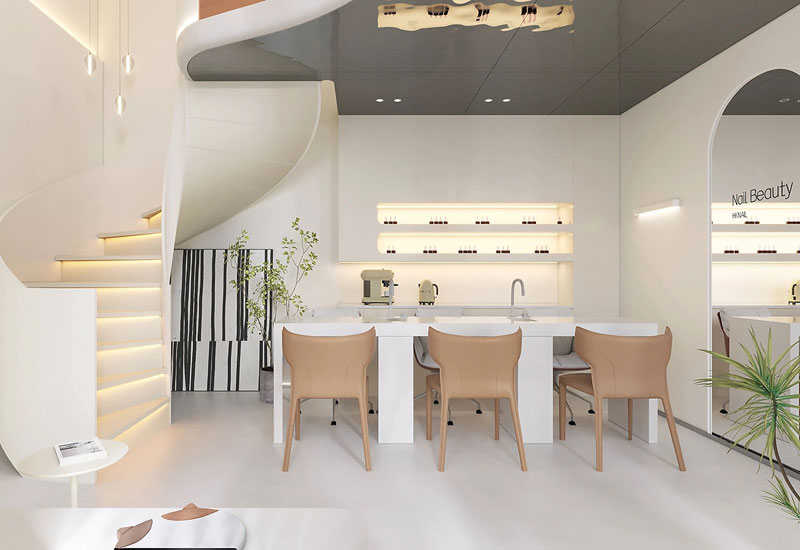 55平米郑州美甲店设计效果图
