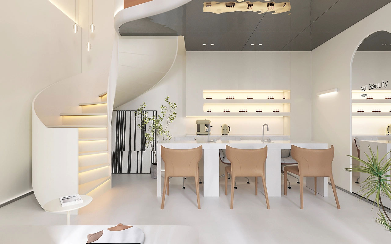 55平米郑州美甲店设计效果图
