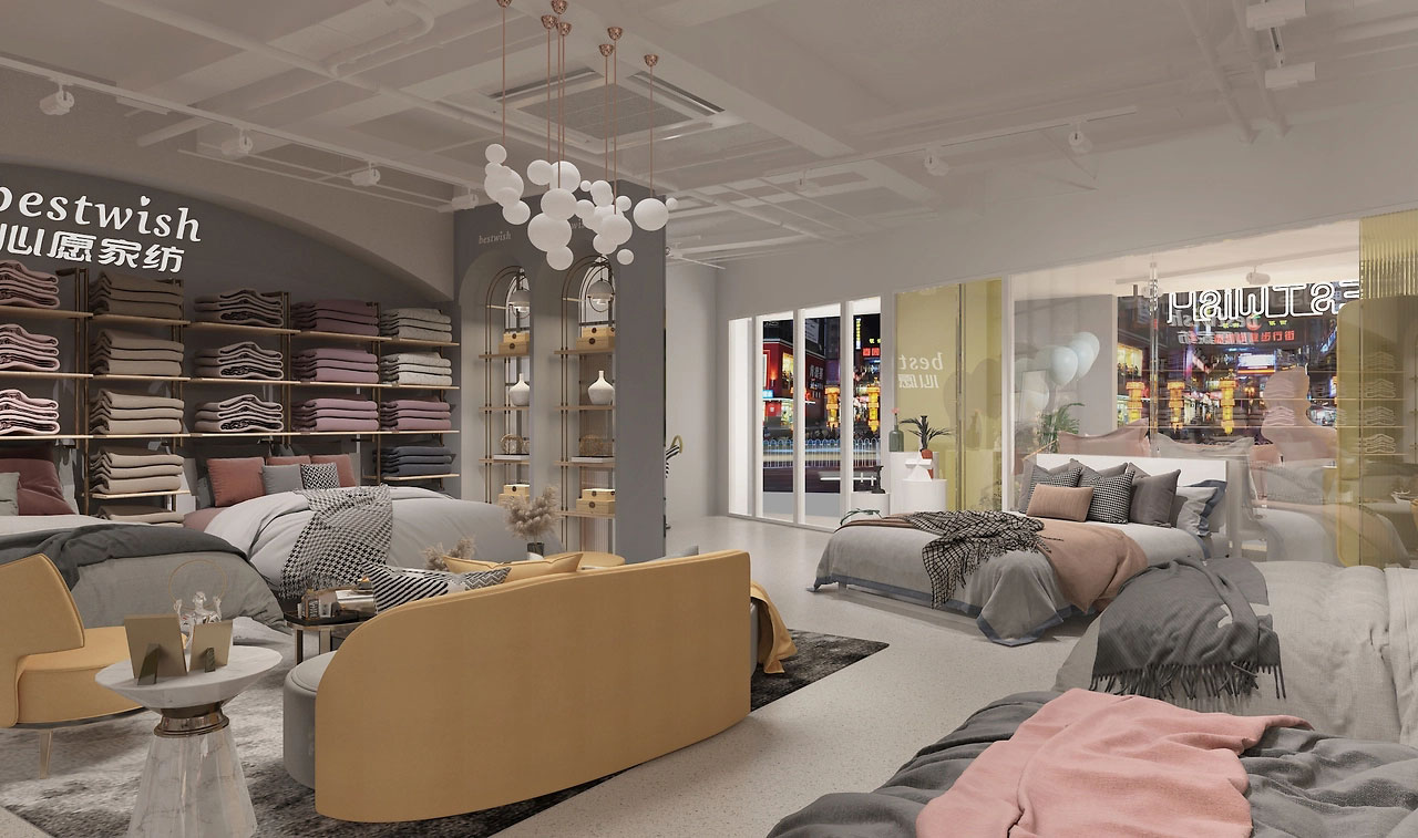 650平米郑州家纺店面装修设计效果图