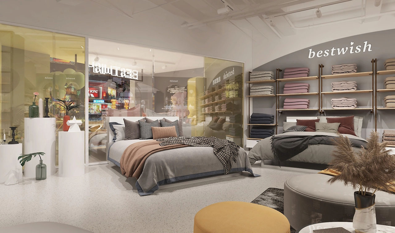 650平米郑州家纺店面装修设计效果图
