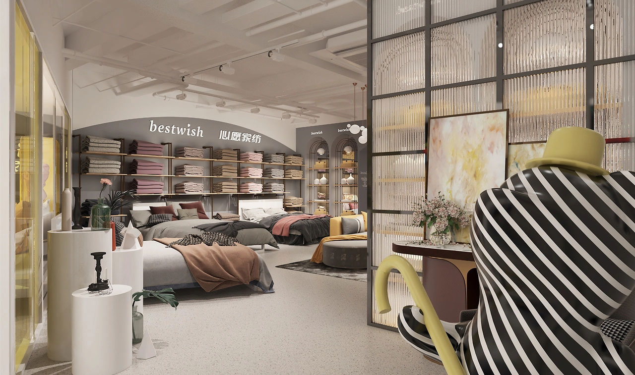 650平米郑州家纺店面装修设计效果图