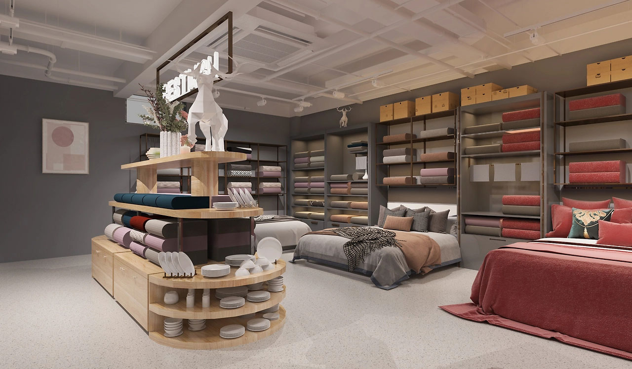 650平米郑州家纺店面装修设计效果图