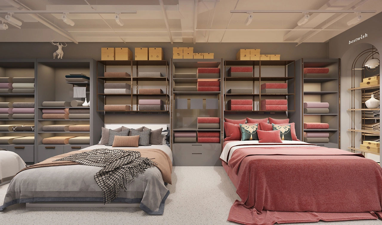 650平米郑州家纺店面装修设计效果图