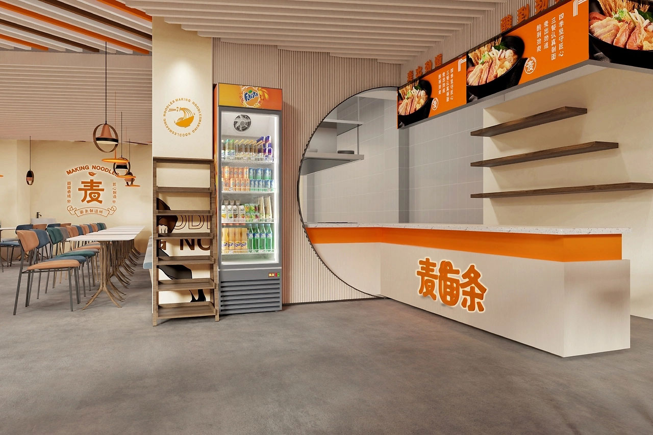 165平米郑州面馆装修设计效果图