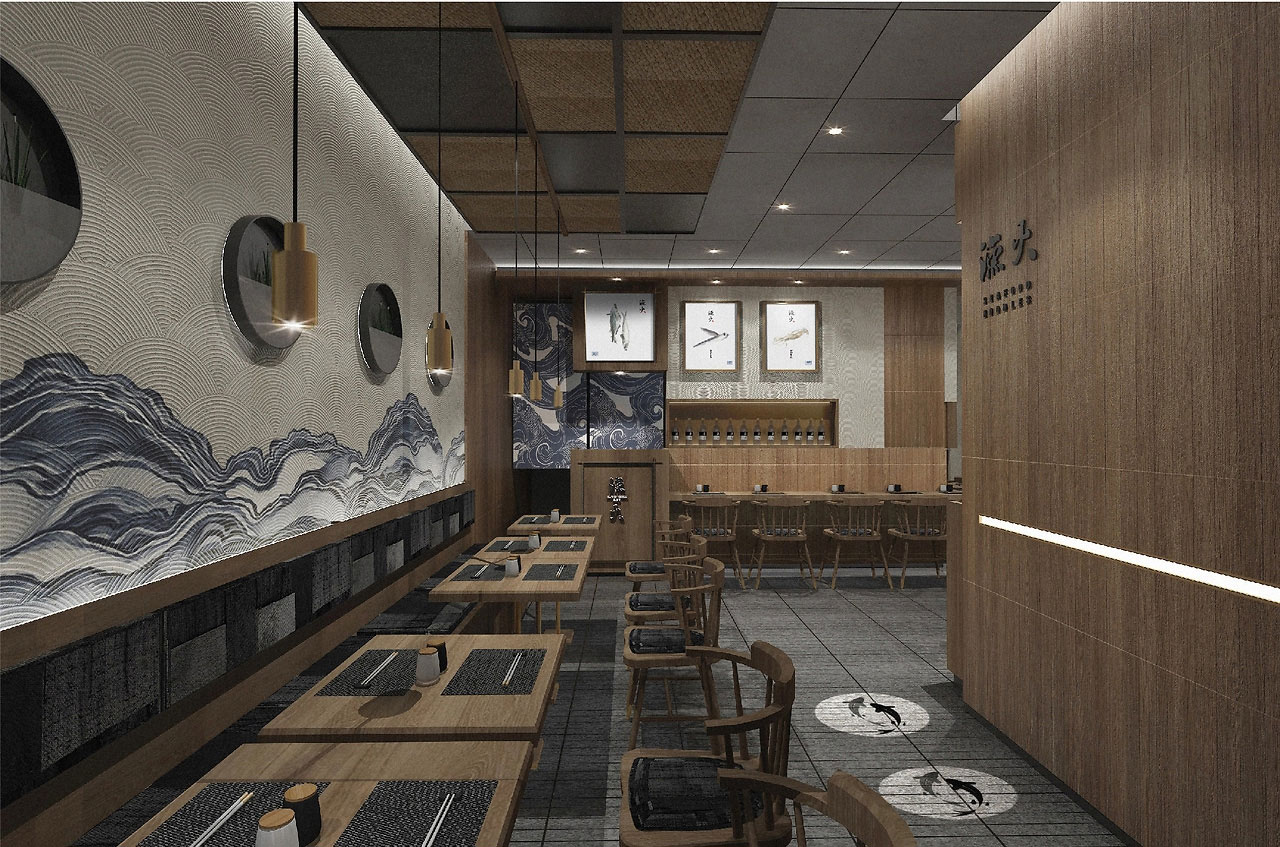 148平米郑州鱼火锅店面装修设计效果图