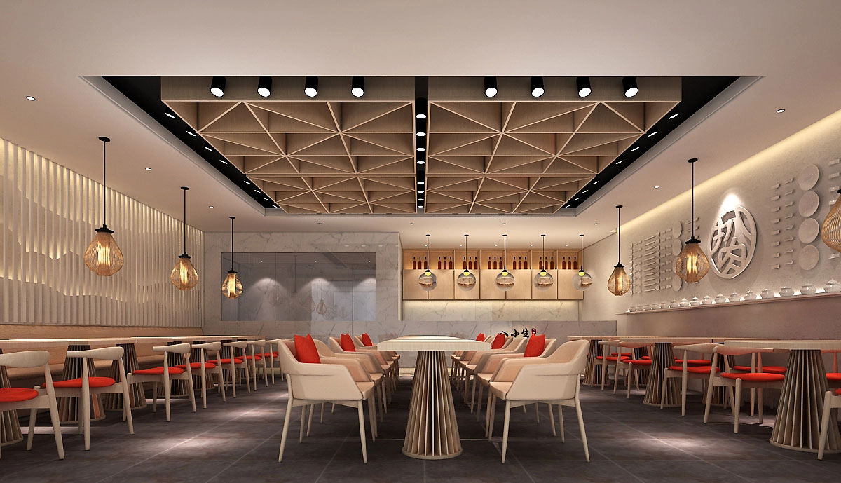 150平米郑州扒肉店装修设计效果图