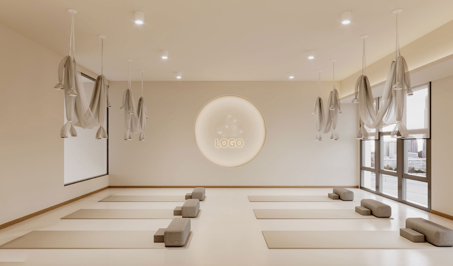 320平米开封瑜伽馆设计装修效果图