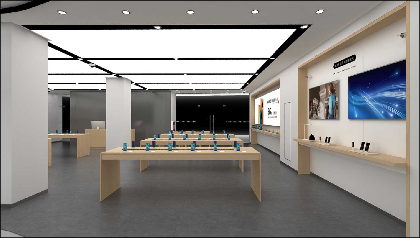 180平米开封华为手机体验店设计效果图