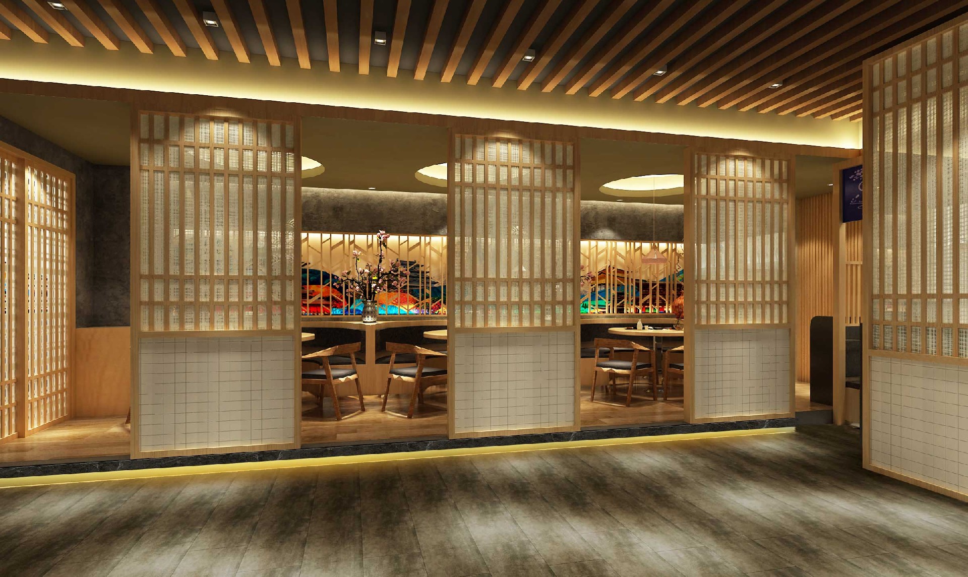 300平米郑州寿司店装修设计效果图