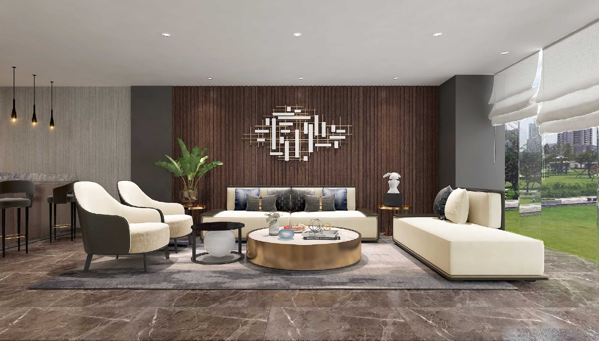 350平米公司招待餐厅食堂装修设计效果图