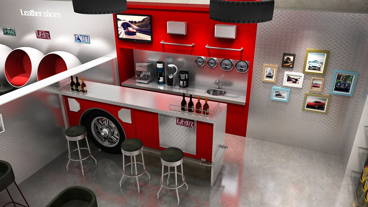 252平米汽车清洁店面装修设计效果图