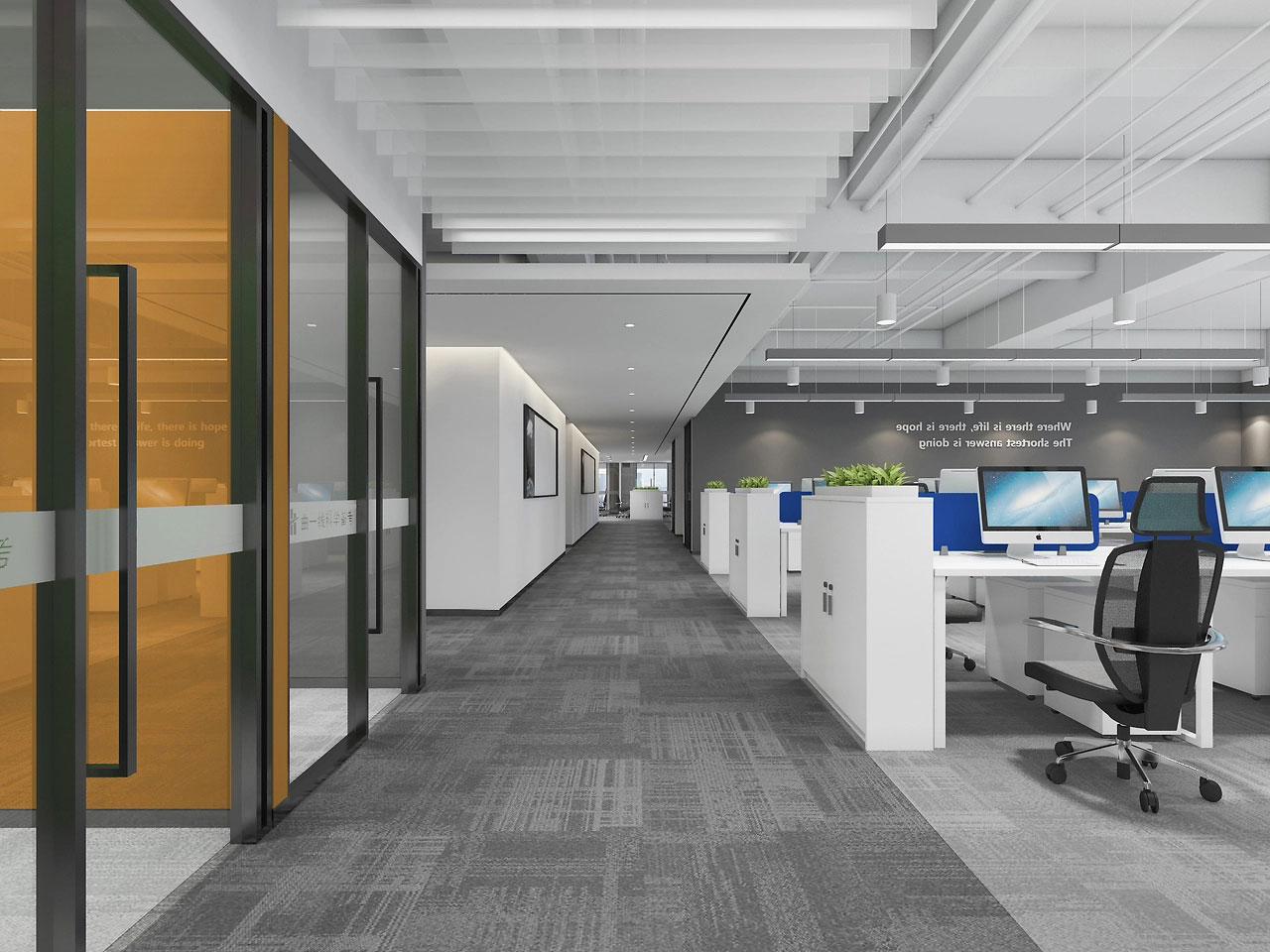 370平米郑州办公室装修施工效果图