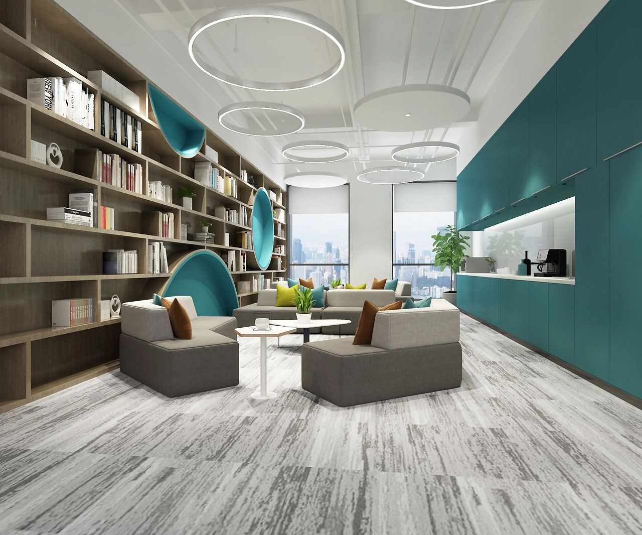 370平米郑州办公室装修施工效果图