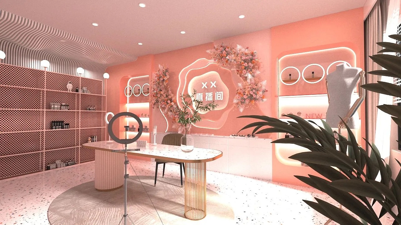 直播间背景墙设计搭建，直播间背景墙装修效果图