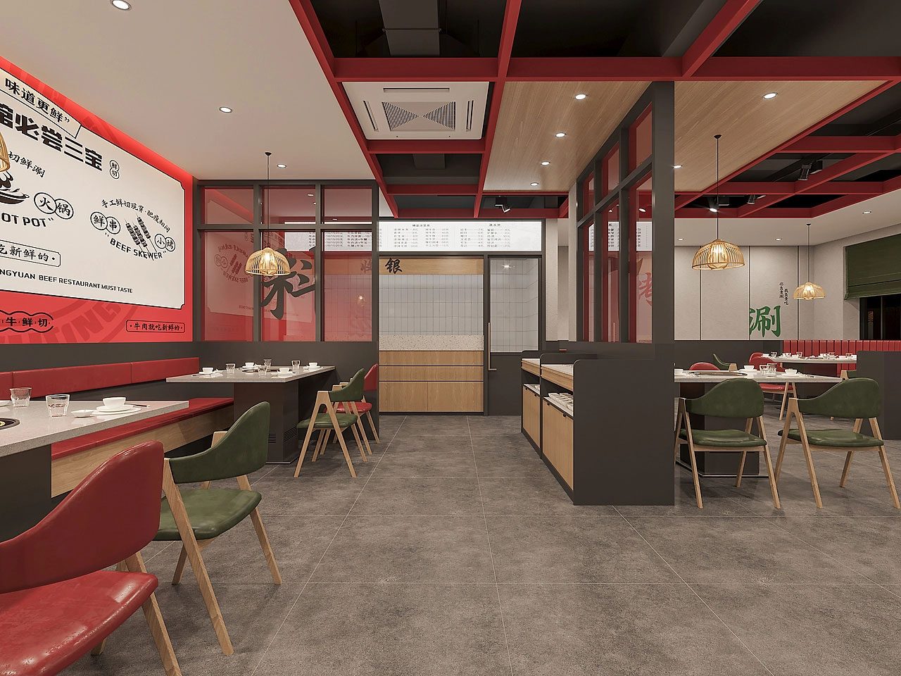 185平米牛肉馆店面设计效果图