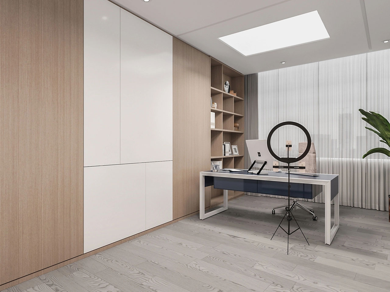 650平米直播基地办公室展厅设计效果图