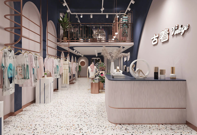 45平米轻奢服装店装修设计效果图