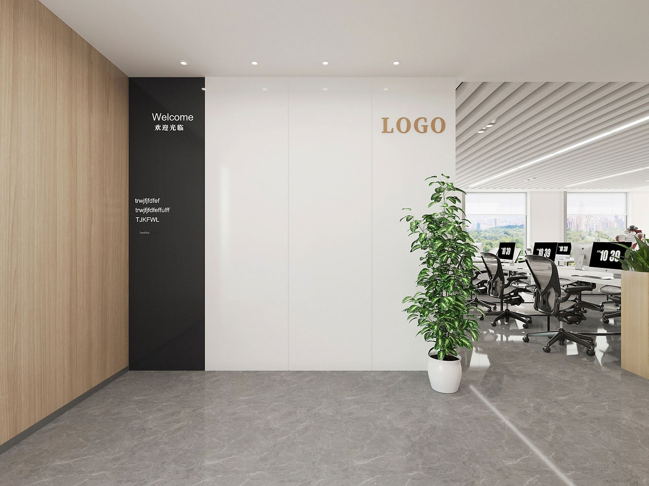 235平米郑州办公室设计施工效果图