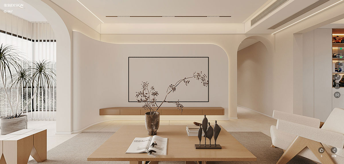 阳光城檀悦129平米奶油风格四居室装修效果图