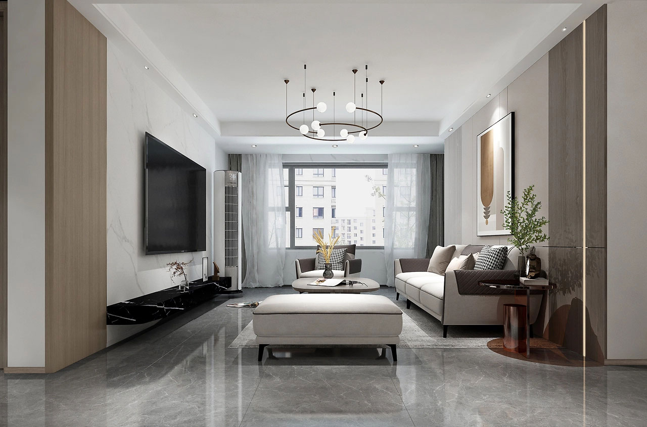 中原宸院123平米现代风格三居室装修效果图