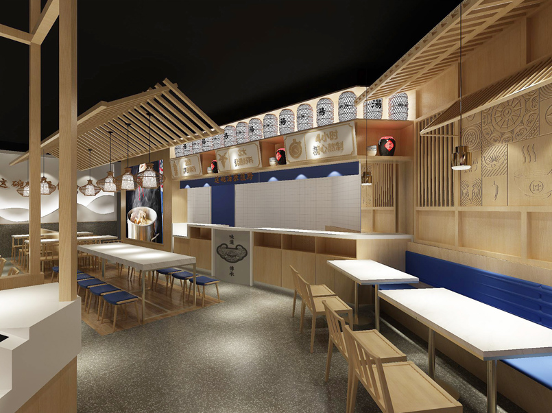 140平米郑州米粉小吃店装修设计效果图