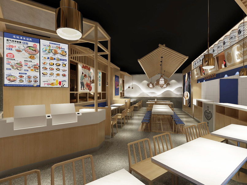 140平米郑州米粉小吃店装修设计效果图