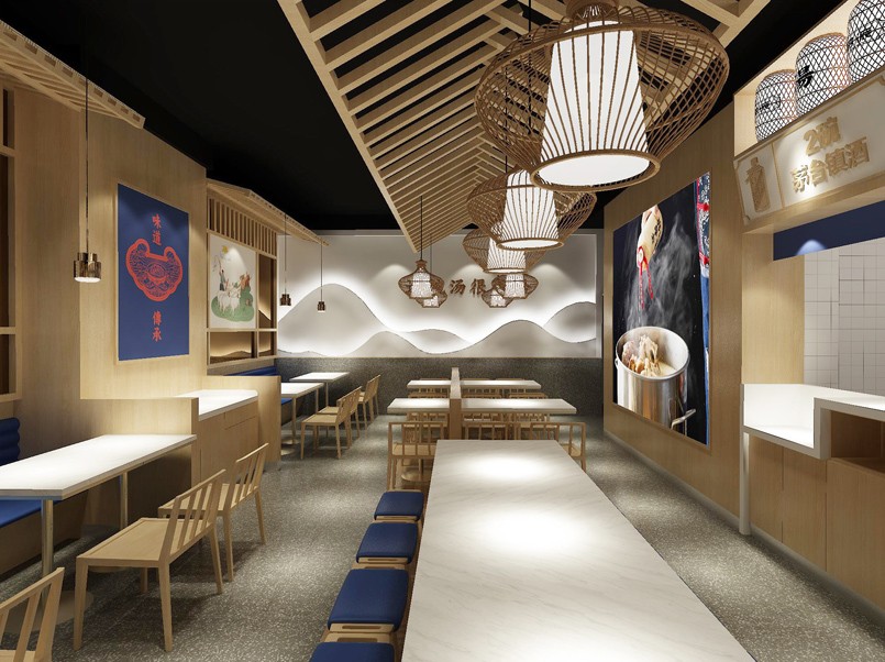 140平米郑州米粉小吃店装修设计效果图